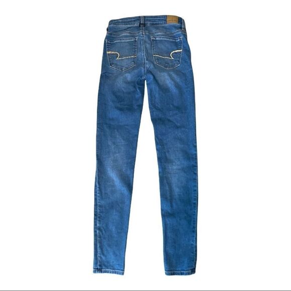 American Eagle | AE Medium Wash Next Level Stretch Hi-Rise Jegging | 6 Long - Picture 5 of 9
